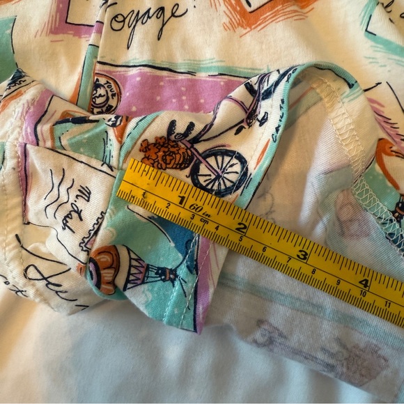 NWT Munki Munki Women's M One Piece Cami Shorts Romper PJ w/ Postcard Print - Picture 8 of 8